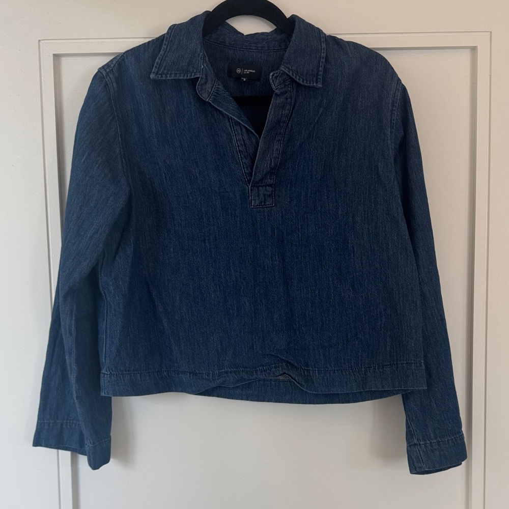 Ag Adriano Goldschmied Dark Blue Denim Pullover Shirt